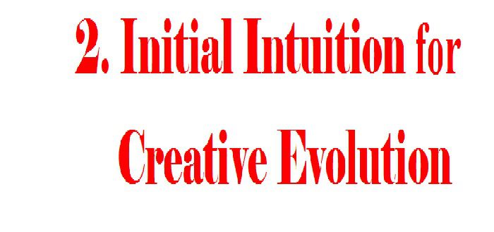 2. Initial Intuition for Creative Evolution 1